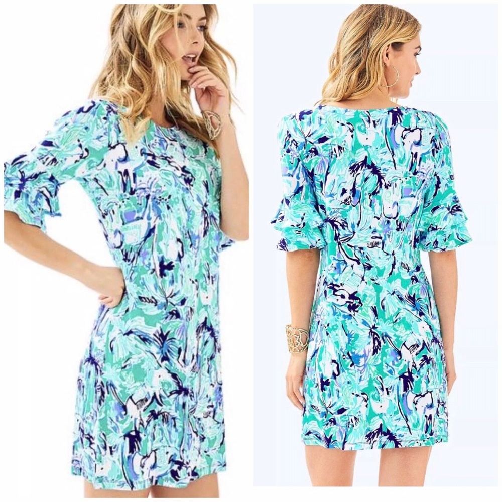 Lilly Pulitzer Lula Flounce Sleeve Dress - L